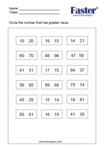 Circle the Greater Number